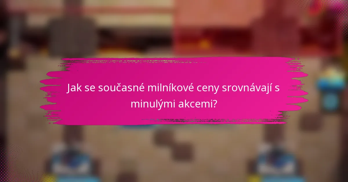 Jak se současné milníkové ceny srovnávají s minulými akcemi?